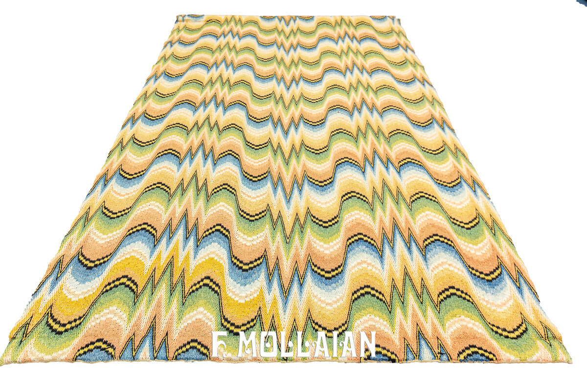 Italian Textile Wavy Design Multicolor n°:501186